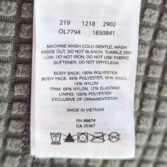 Mountain Hardware Women's Small Sleeveless Zip-Up Vest Green Wool Hatcher Grid - Picture 11 of 11